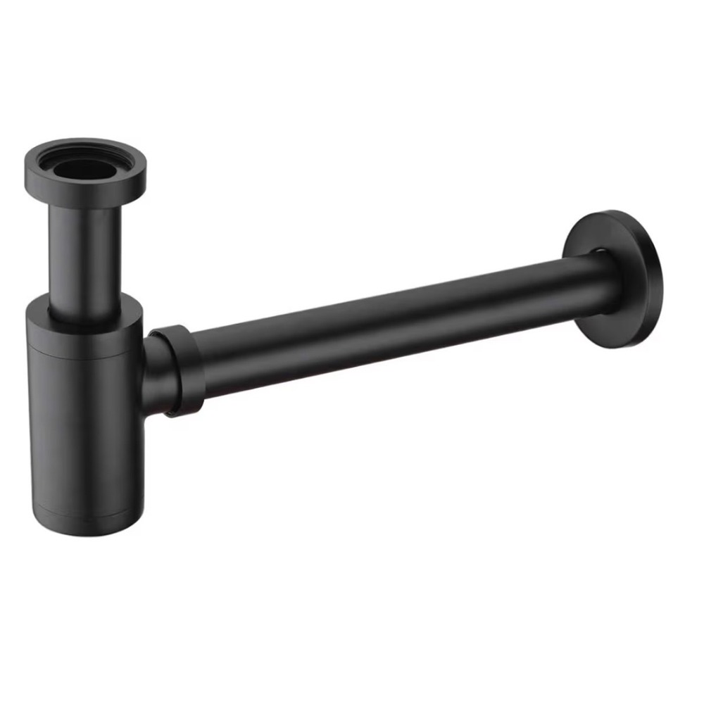 BESTILL Bottle P Trap Drain Kit for Bathroom Basin Sink Matte Black G1 1/4